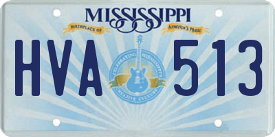 MS license plate HVA513