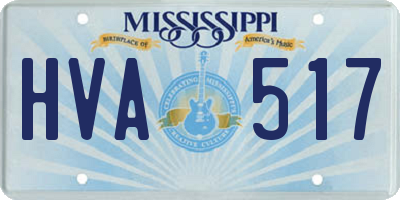 MS license plate HVA517