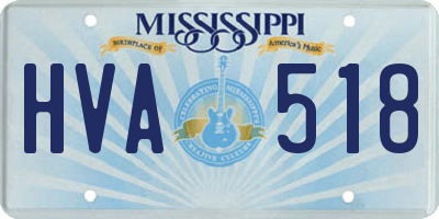 MS license plate HVA518