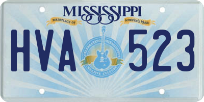MS license plate HVA523