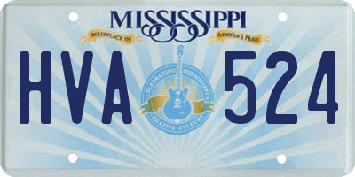MS license plate HVA524
