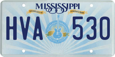 MS license plate HVA530