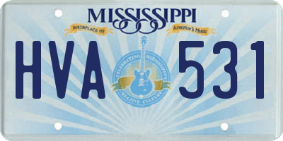 MS license plate HVA531