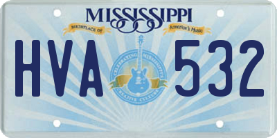 MS license plate HVA532