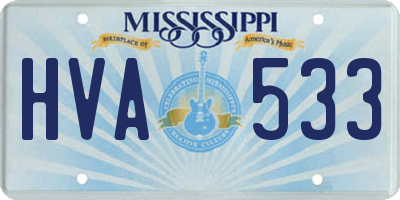 MS license plate HVA533