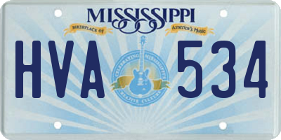 MS license plate HVA534