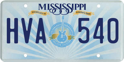 MS license plate HVA540