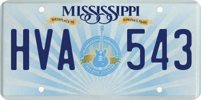 MS license plate HVA543