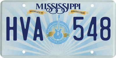 MS license plate HVA548
