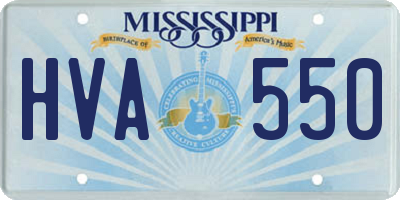 MS license plate HVA550