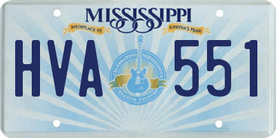 MS license plate HVA551
