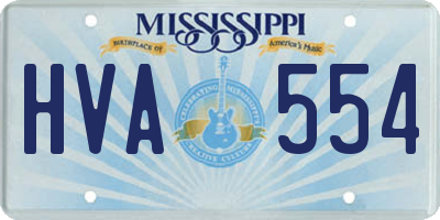 MS license plate HVA554