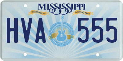MS license plate HVA555