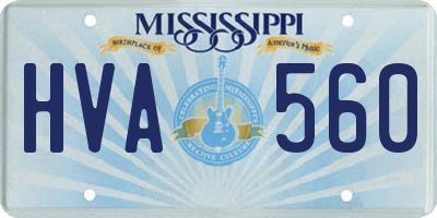 MS license plate HVA560