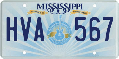 MS license plate HVA567