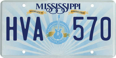 MS license plate HVA570