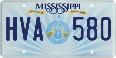 MS license plate HVA580