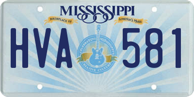 MS license plate HVA581