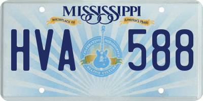 MS license plate HVA588