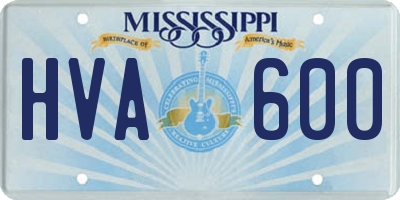MS license plate HVA600