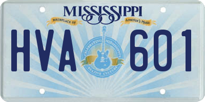 MS license plate HVA601