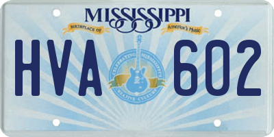 MS license plate HVA602