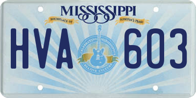 MS license plate HVA603
