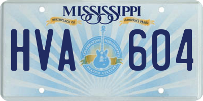 MS license plate HVA604