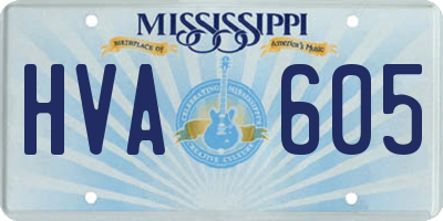 MS license plate HVA605