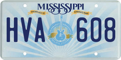 MS license plate HVA608