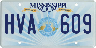MS license plate HVA609