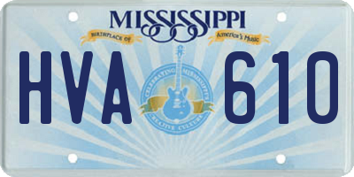 MS license plate HVA610
