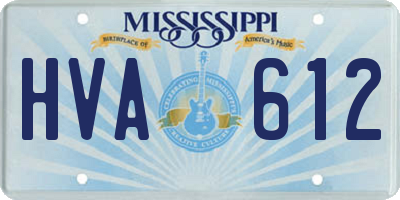 MS license plate HVA612