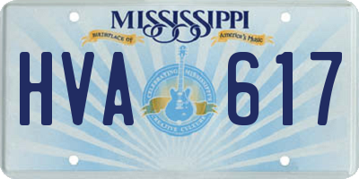 MS license plate HVA617