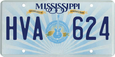 MS license plate HVA624