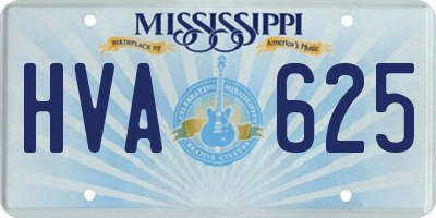 MS license plate HVA625