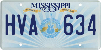 MS license plate HVA634