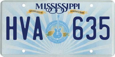 MS license plate HVA635