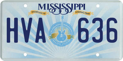 MS license plate HVA636