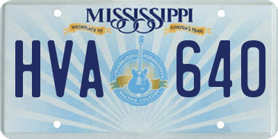 MS license plate HVA640