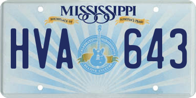 MS license plate HVA643