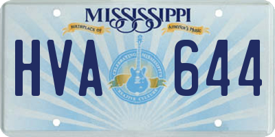 MS license plate HVA644