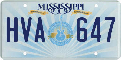 MS license plate HVA647