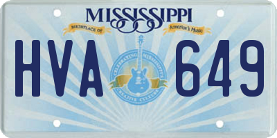 MS license plate HVA649