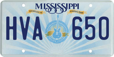 MS license plate HVA650