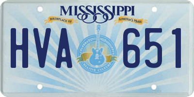 MS license plate HVA651