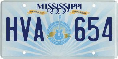 MS license plate HVA654