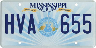 MS license plate HVA655