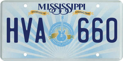MS license plate HVA660