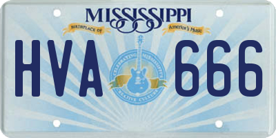 MS license plate HVA666